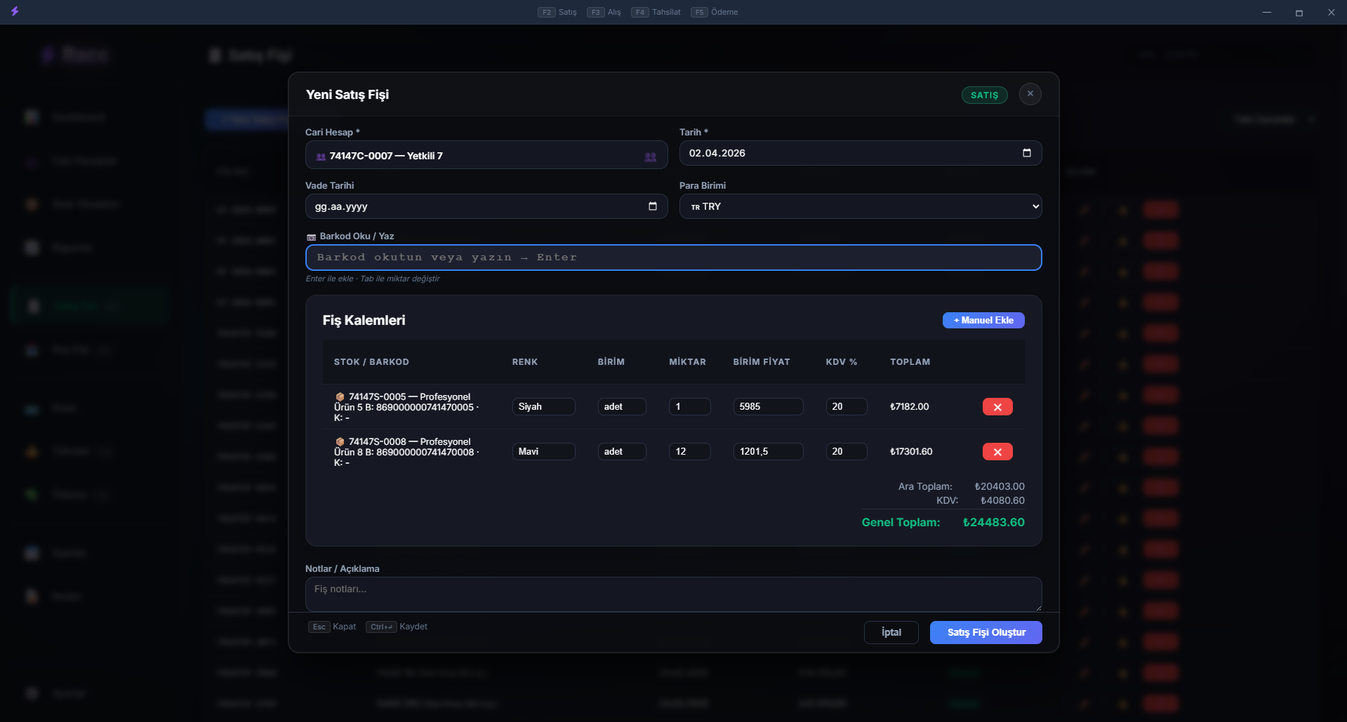 Racc Ticari Yazılım Fatura ve Fiş Takibi